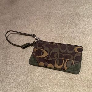 Coach wristlet brown and green never used